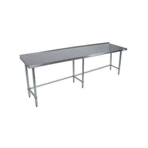 18 ga. S/S Work Table With Open Base 1.5" Riser 96"Wx18"D-cityfoodequipment.com