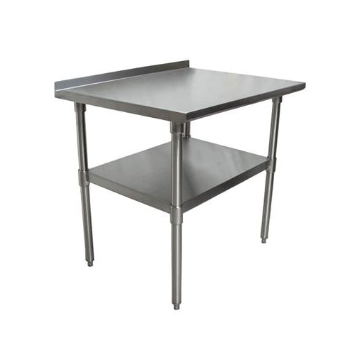 18 ga. S/S Work Table With Undershelf 1.5" Riser 30"Wx30"D-cityfoodequipment.com