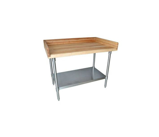 Hard Maple Bakers Top Table, Stainless Undershelf, Oil Finish 96"x30"-cityfoodequipment.com