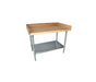 Hard Maple Bakers Top Table, Stainless Undershelf, Oil Finish 96"x36"-cityfoodequipment.com