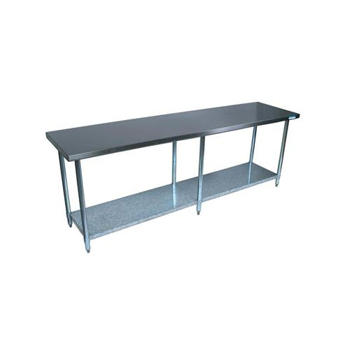 18 S/S Guage Work Table w/Galvanized Undershelf 96"Wx24"D-cityfoodequipment.com