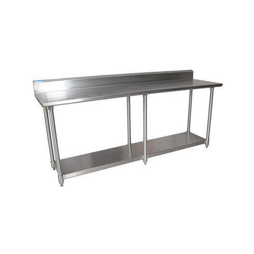 18 ga. S/S Work Table With Undershelf 5" Riser 96"Wx30"D-cityfoodequipment.com