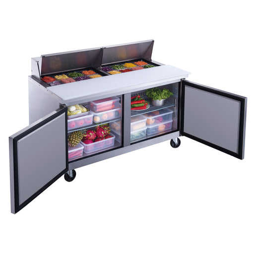 Dukers DSP60-16-S2 2-Door 60" Commercial Food Prep Table Refrigerator-cityfoodequipment.com