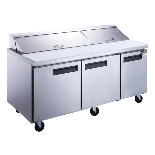 Dukers DSP72-18-S3 3-Door 72" Commercial Food Prep Table Refrigerator-cityfoodequipment.com