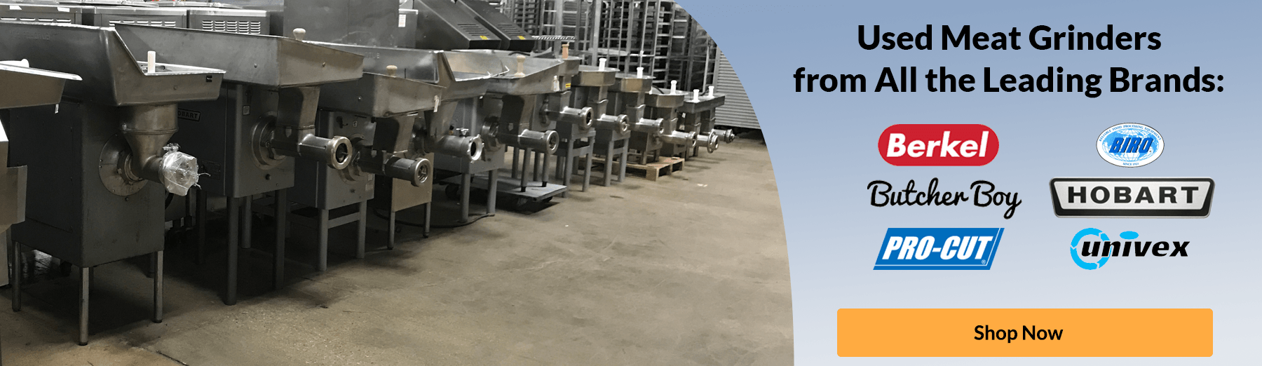 City Food Equipment is a leading seller of commercial meat grinders from all the leading brands: Berkel, Biro, Butcher Boy, Hobart, Pro-Cut, Univex, and more.