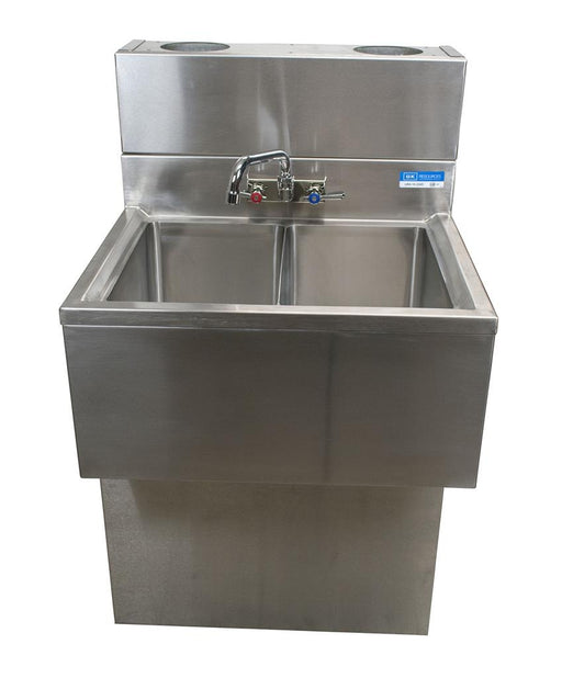 18"X60" S/S Underbar Sink w/ Two Drainboards Die Wall & SS Faucet-cityfoodequipment.com