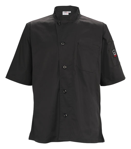 Ventilated Cook Shirt, Short Sleeve, Black, M (18 Each)-cityfoodequipment.com