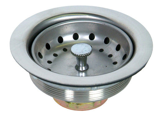 304 S/S Basket Drain with Crumb Cup, 3 1/2" Opening-cityfoodequipment.com
