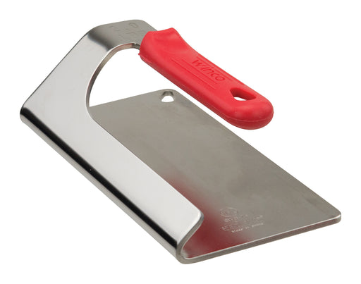 Steak Weight, 7-1/2" x 4", 2LBS, 18/8 SS, Red Silicon Sleeve, NSF (2 Each)-cityfoodequipment.com