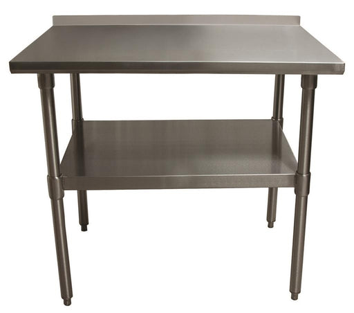 18 ga. S/S Work Table With Undershelf 1.5" Riser 48"Wx24"D-cityfoodequipment.com