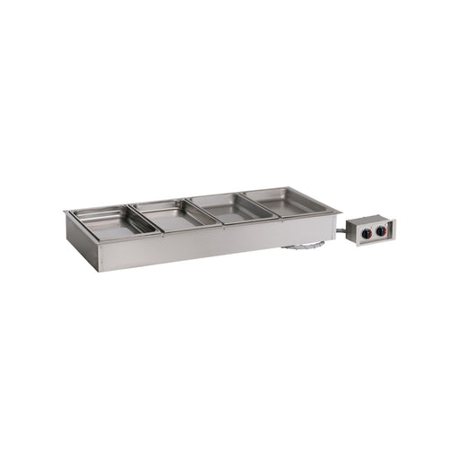Heated 4 Compartment Drop-In W/ Hot Food Well 4" Deep-cityfoodequipment.com
