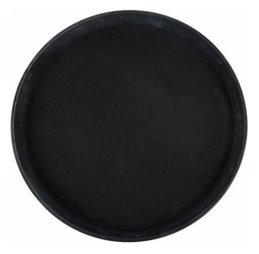 16" Easy Hold Rubber Lined Tray, Black, Round (6 Each)-cityfoodequipment.com