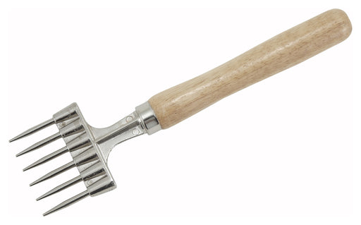 Ice Chipper w/Wooden Hdl, 6 Prong, Nickel Steel (12 Each)-cityfoodequipment.com