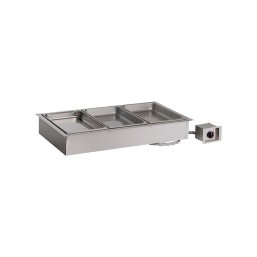 Heated 3 Compartment Drop-In W/ Hot Food Well 4" Deep-cityfoodequipment.com