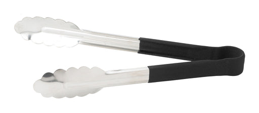 9" S/S Utility Tong, PP Hdl, Black (6 Each)-cityfoodequipment.com