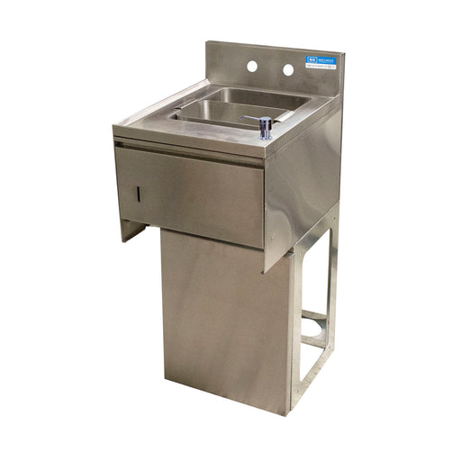21"x15" S/S Underbar Dump Sink w/ Towel Dispenser & Base-cityfoodequipment.com