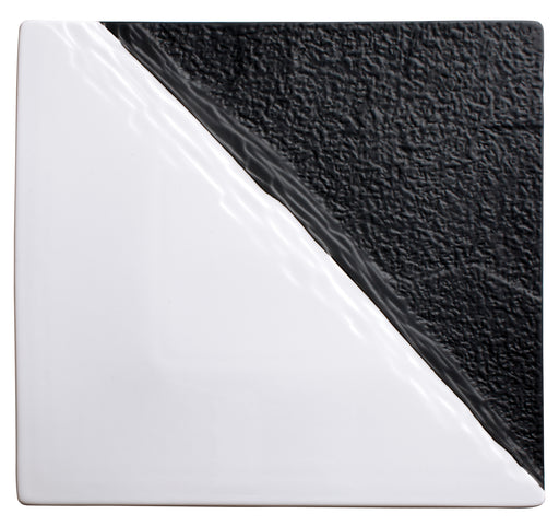 Ardesia Visca 11"Sq Porcelain Square Platter, Black & White, 2 pcs/pack (6 Pack)-cityfoodequipment.com