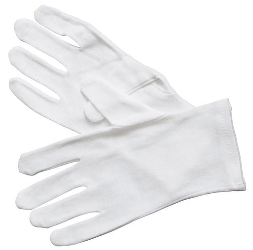 Service Gloves, White Cotton, MED, 6 Pairs (10 Dozen)-cityfoodequipment.com