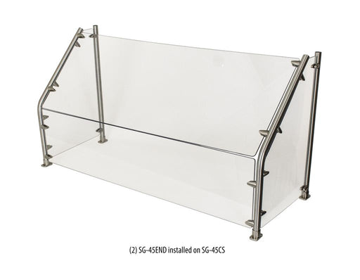 120" Cafeteria 45 Degree Angled Sneeze Guard with Glass-cityfoodequipment.com