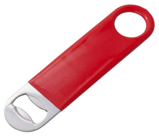 Flat Bottle Opener, Red PVC Coating, S/S (12 Each)-cityfoodequipment.com