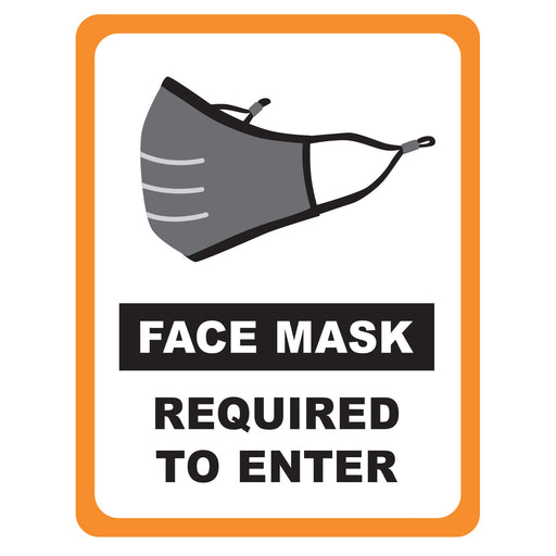 Face Mask Required, Window Cling, Transparent, 8.5"x11", 2pcs/pk (12 Pack)-cityfoodequipment.com
