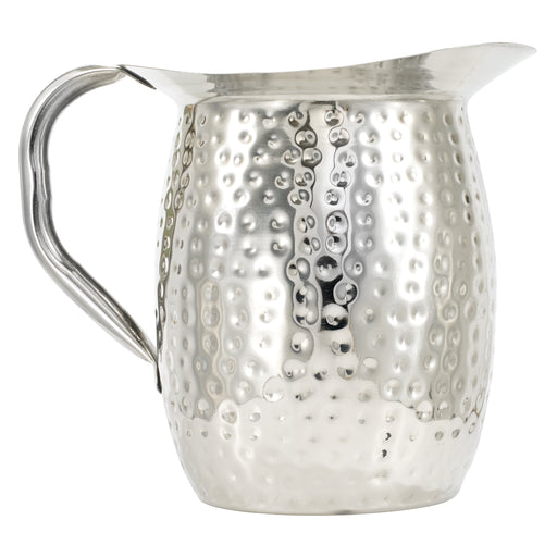 3 Quart Bell Pitcher w/ Ice Guard, Hammered, S/S (12 Each)-cityfoodequipment.com