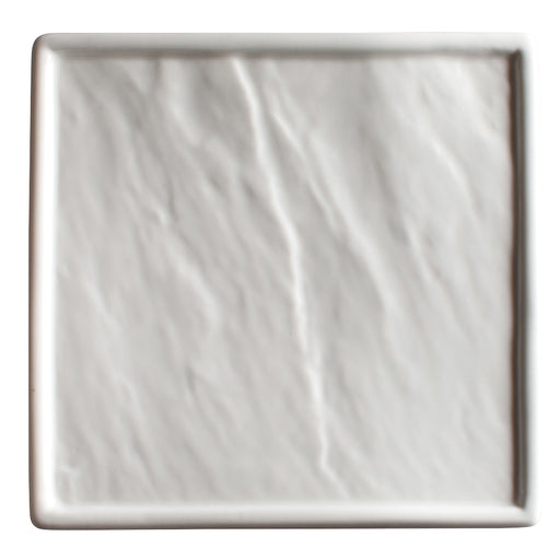 Ardesia Calacatta 14-1/8"Sq Porcelain Square Platter, Creamy White, 2 pcs/pack (3 Pack)-cityfoodequipment.com