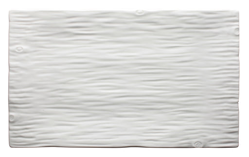 Ardesia Dalmata 14" x 8-1/8" Porcelain Rectangular Platter, Crm White, 2 pcs/pk (6 Pack)-cityfoodequipment.com