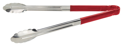16" S/S Utility Tong, PP Hdl, Red (12 Each)-cityfoodequipment.com