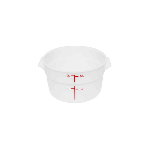 2 QT ROUND FOOD STORAGE CONTAINER, PP, WHITE LOT OF (Ea)-cityfoodequipment.com