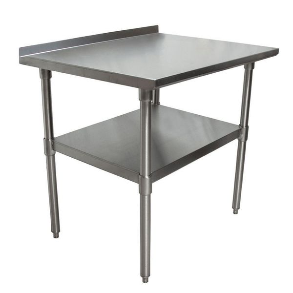 18 ga. S/S Work Table With Undershelf 1.5" Riser 36"Wx30"D-cityfoodequipment.com