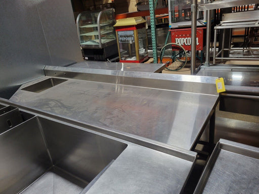 Used Custom 93" Stainless Steel Heavy Duty Work Table with Sink.-cityfoodequipment.com