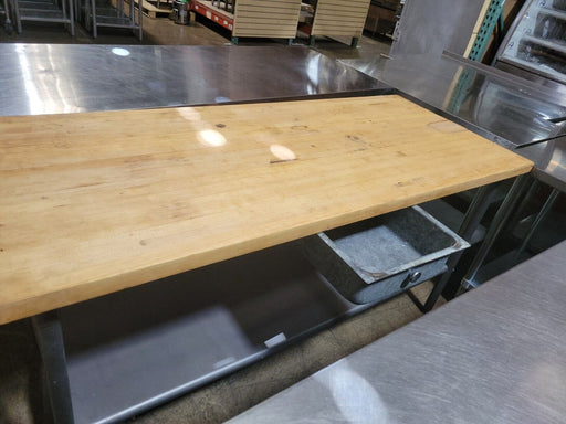 Used 30"D x 72"W Maple Top Work Table With Drawer-cityfoodequipment.com