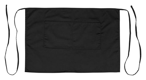 Bistro Apron, 28"x19", half size, Black (12 Each)-cityfoodequipment.com