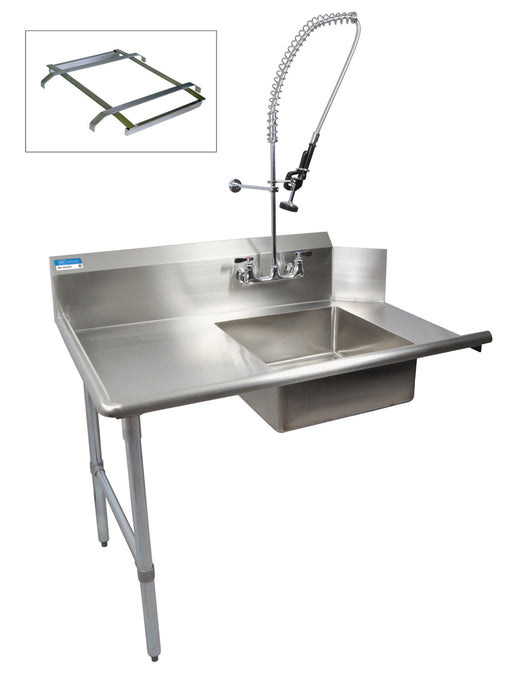 72" Left Side Soiled Dish Table Pre-Rinse Bundle S/S-cityfoodequipment.com