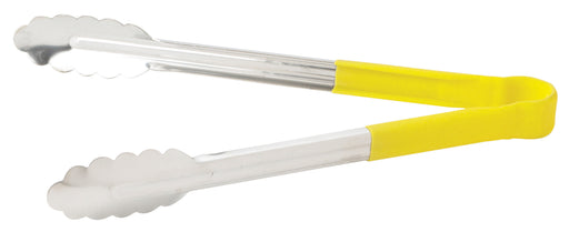 12" S/S Utility Tong, PP Hdl, Yellow (6 Each)-cityfoodequipment.com