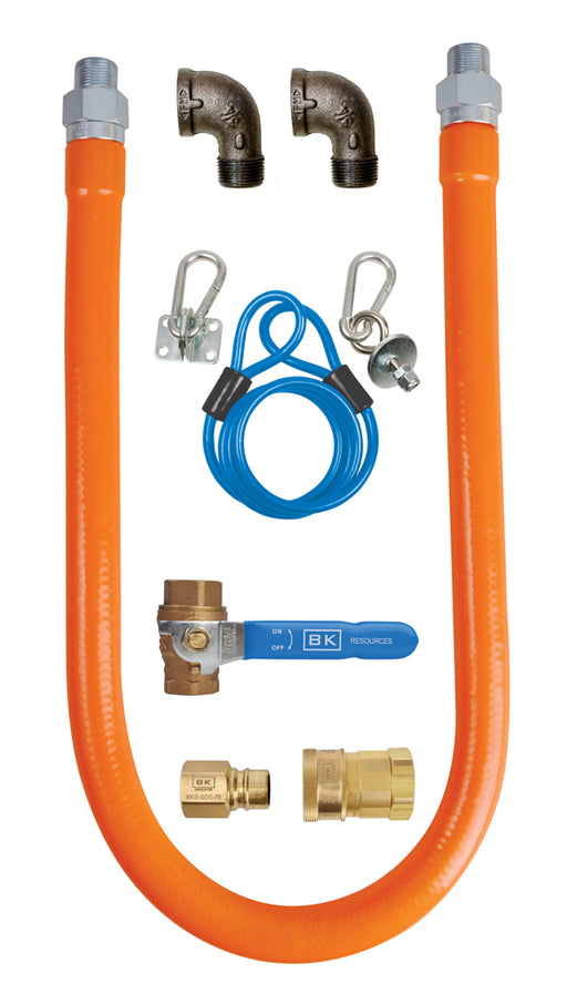 1/2" X 60" Gas Hose Connector Kit #3-cityfoodequipment.com