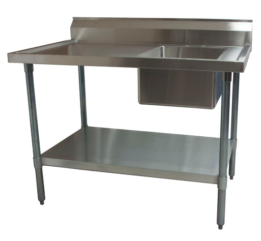 S/S Prep Table w/Sink Right Side 6" Riser 72"Wx30"D-cityfoodequipment.com