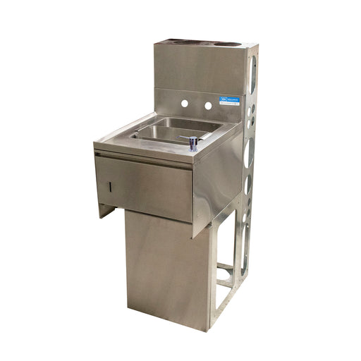 18"x12" S/S Underbar Dump Sink w/ Towel Dispense, Faucet & Base-cityfoodequipment.com