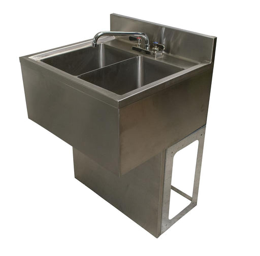 21"X96" S/S Underbar Sink 4 Compartment w/ 2 Drainboards and Faucet-cityfoodequipment.com