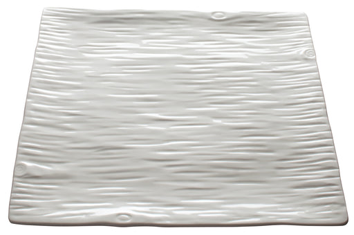 Ardesia Dalmata 12"Sq Porcelain Square Platter, Creamy White, 2 pcs/pack (3 Pack)-cityfoodequipment.com