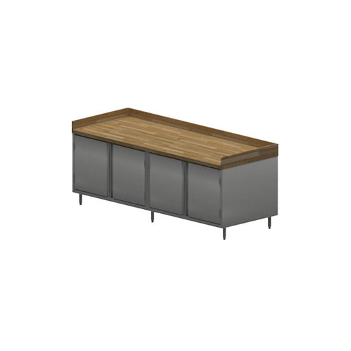 30" X 96" Maple Bakers Top Cabinet Base Chef Table Hinged Door-cityfoodequipment.com
