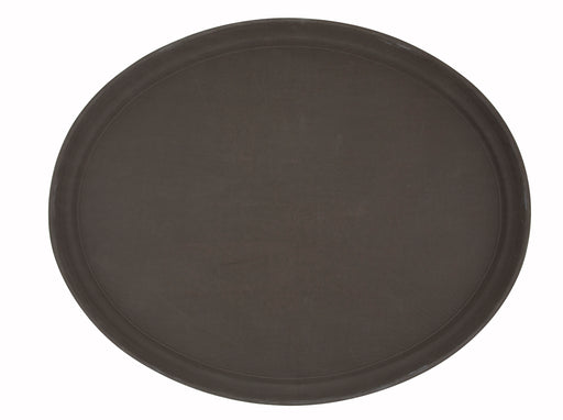 22" x 27" Easy Hold Rubber Lined Tray, Brown, Oval (6 Each)-cityfoodequipment.com
