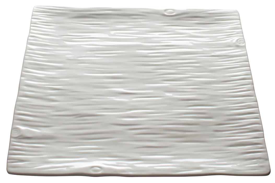 Ardesia Dalmata 10-1/4"Sq Porcelain Square Platter, Creamy White, 3 pcs/pack (4 Pack)-cityfoodequipment.com