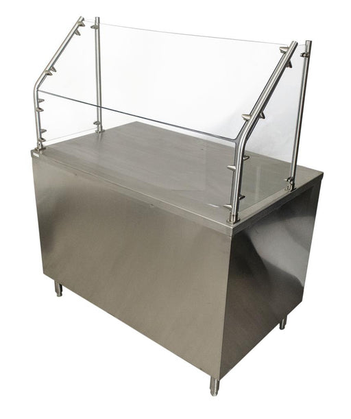 48" Cafeteria 45 Angled Sneeze Guard with Glass-cityfoodequipment.com