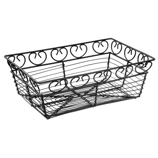 Bread/Fruit Basket, Black Wire, Rectangular, 9" x 5-7/8" x 3" (12 Each)-cityfoodequipment.com