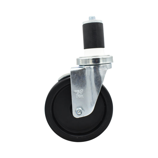 5" Polyolefin Swivel Expanding Stem Caster With 1-5/8" Expanding Stem & Top Lock Brake For Work Table - Qty 6-cityfoodequipment.com