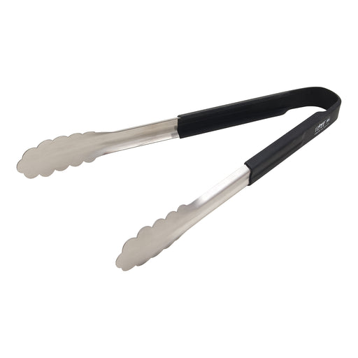 Winco Prime, 12" SS Utility Tong, Black Silicon Handle, NSF (6 Each)-cityfoodequipment.com