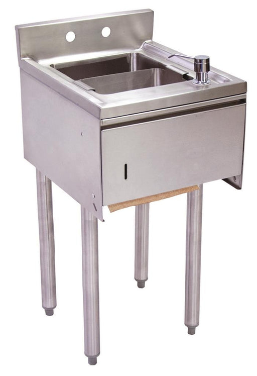 18"X15" Underbar Dump Sink w/ Towel Dispenser-cityfoodequipment.com