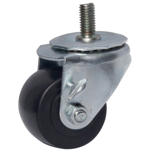 2.5" Polyolefin Swivel Caster With 1/2"-13x1" Threaded Stem & Brake For Equipment- Qty 4-cityfoodequipment.com